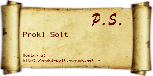 Prokl Solt névjegykártya